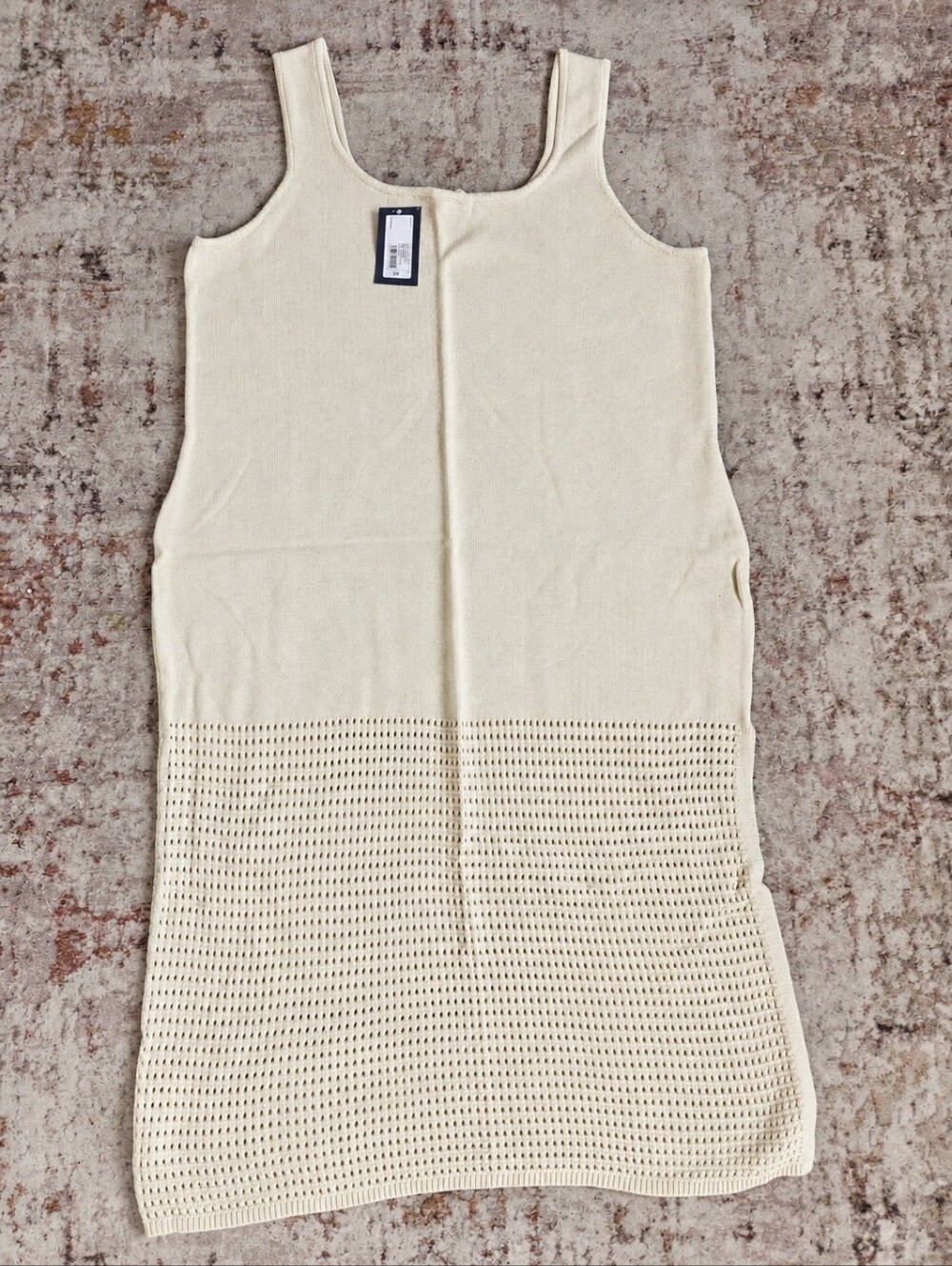a new day Cream Knit Tank Dress with Textured Hem